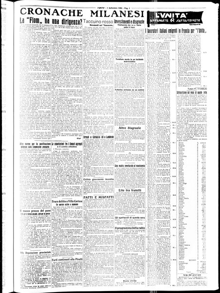 L'Unità : quotidiano degli operai e dei contadini